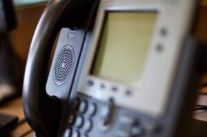 Slides Telecoms close up of office telephone