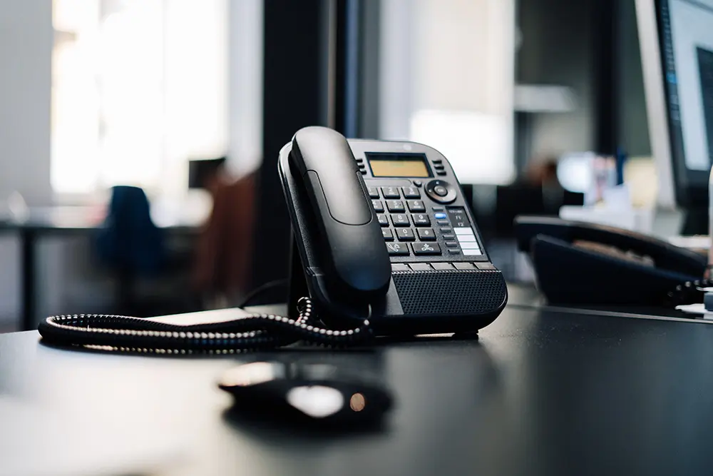 Telecoms Landline phone on office desk
