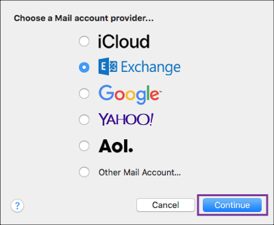 Mac Mail Choose Mail Provider